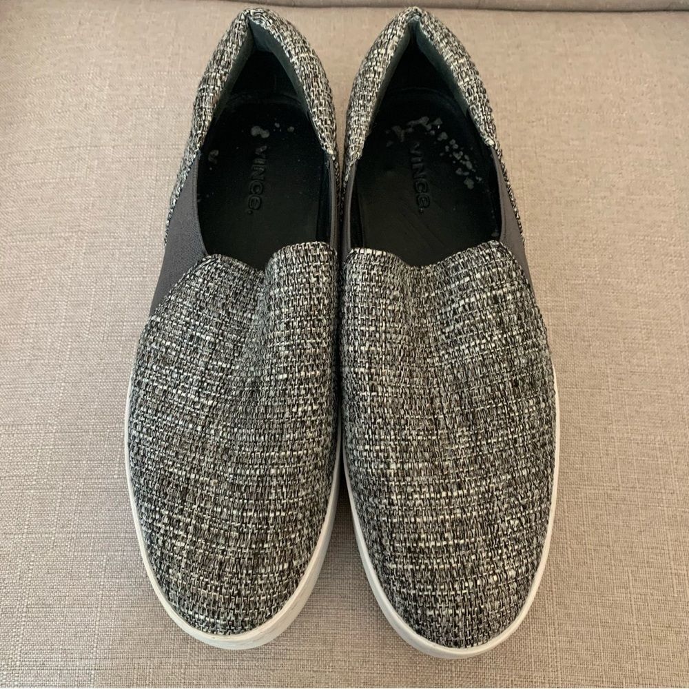 VINCE Warren Tweed Platform Slip On Sneakers Size 9